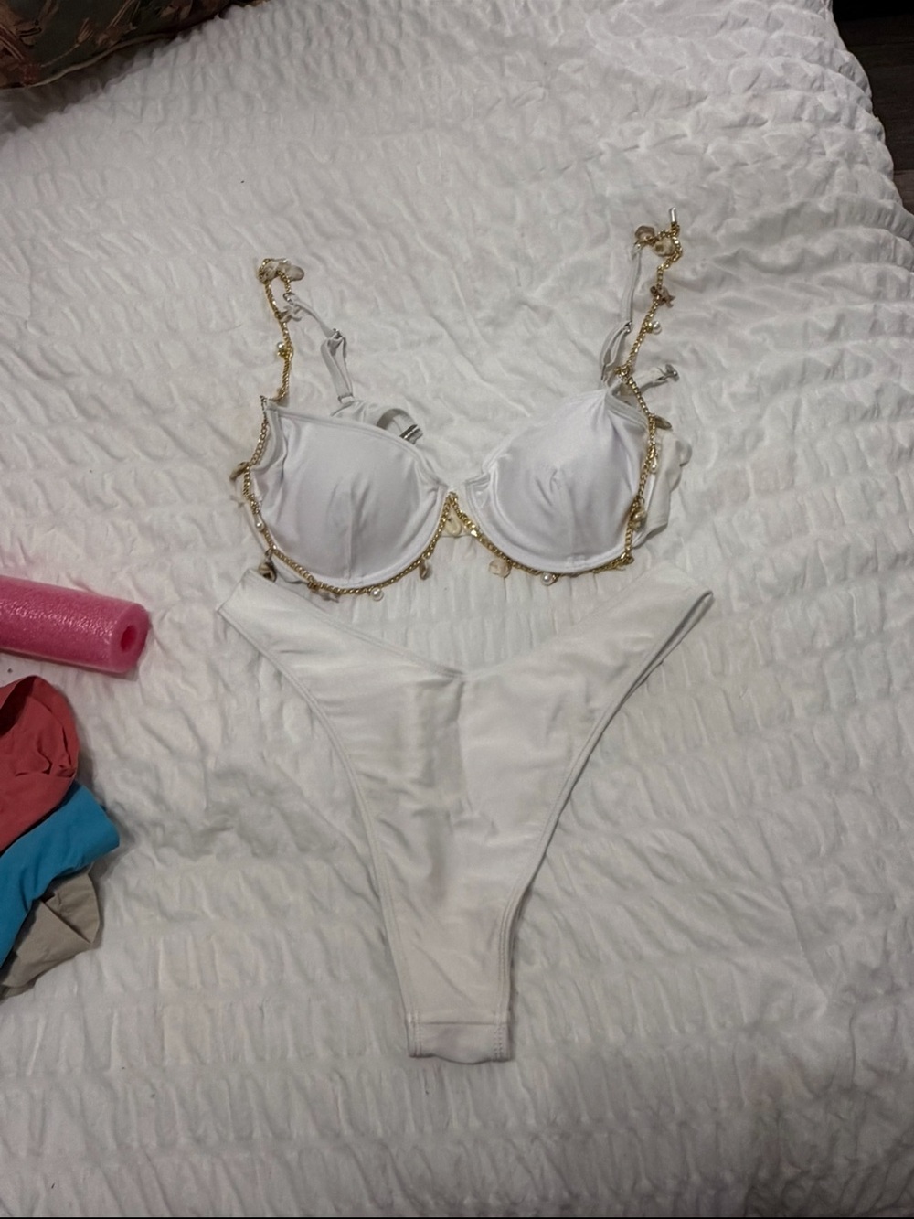 White Gold-Chain Bikini Set - Women Intimates & Sleepwear